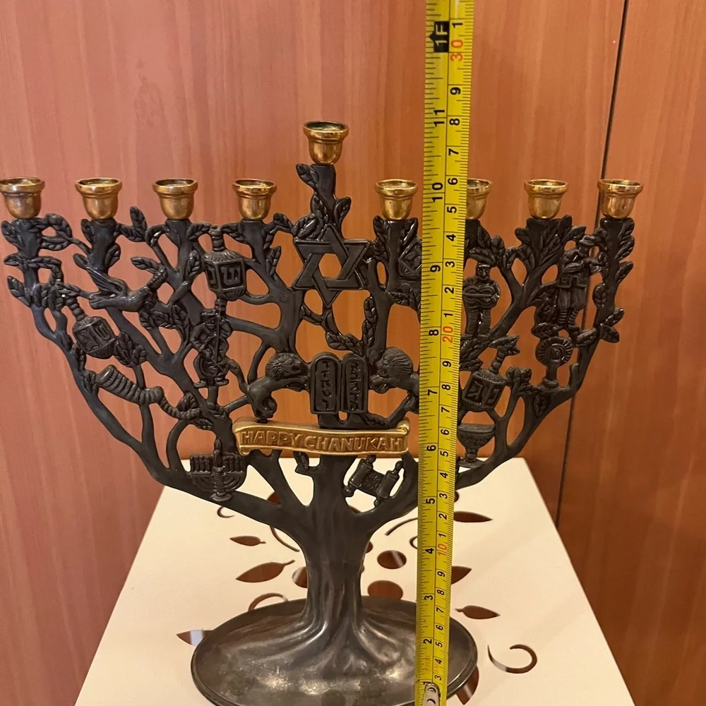 Godinger Black and Gold Tree Menorah